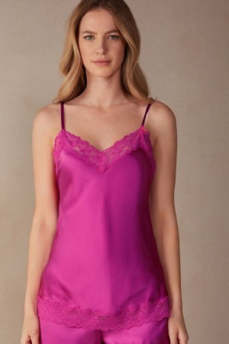 Pink Intimissimi Lace and Silk Top | ECAHC61013